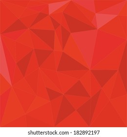 Red triangle vector background or seamless pattern. Geometric mosaic card document template. Hipster flat surface design aztec chevron zigzag print.