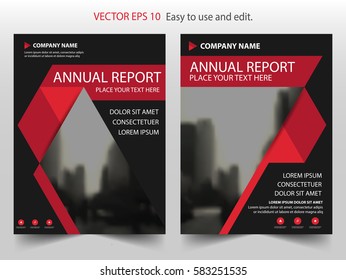 Red triangle Vector Brochure annual report Leaflet Flyer template design, book cover layout design, abstract business presentation template, a4 size design