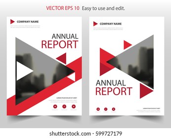 Red triangle Vector Brochure annual report Leaflet Flyer template design, book cover layout design, abstract business presentation template, a4 size design
