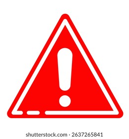 Red Triangle Warning Sign: Bold Exclamation Mark Alert