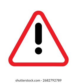 Warnschild mit rotem Dreieck und Ausrufezeichen Symbol für Gefahr und Vorsicht auf weißem Hintergrund