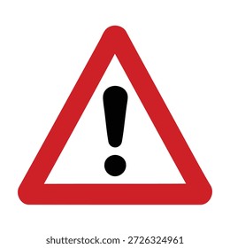 Señal de advertencia de triángulo rojo con signo de exclamación