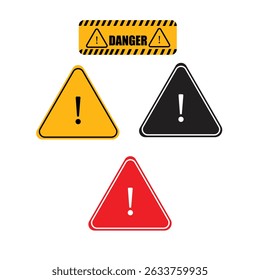Sinal de aviso triângulo vermelho sobre fundo branco. vermelho amarelo e vermelho ícone de sinal de perigo sinal de alerta de perigo 