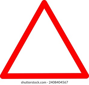 Red triangle warning sign. Replaceable vector design