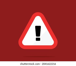 Red Triangle warning sign vector art illustration
