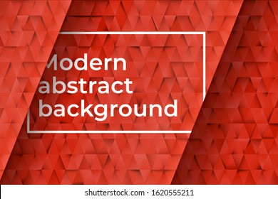 Red triangles abstract background. Business template for advertising, poster, business card and social networks. Abstract horizontal banner and background with copy space for text. Vector illustration