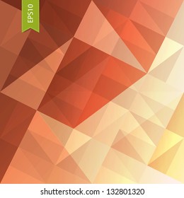 Red triangles abstract background with green tag. Vector, EPS10