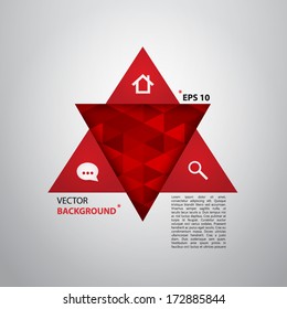 Red Triangles Geometric Design