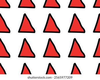 red triangles, mystic geometry sign. element,  pyramid,  ornament.  modern art. cartoon. colors, contrast, bright.  cuted pieces .seamless vector pattern for design and decoration. 