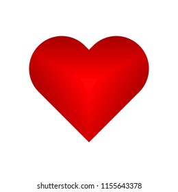 Red triangles on heart symbol vector.