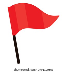 Rotes dreieckiges Flag, Vektorgrafik.flaches Design.