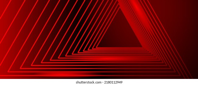 Red triangular geometric element lines vector banner template