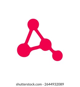 Red triangular molecular structure vector