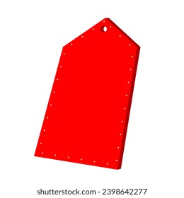 Red triangular top skewed price tag for business and sales