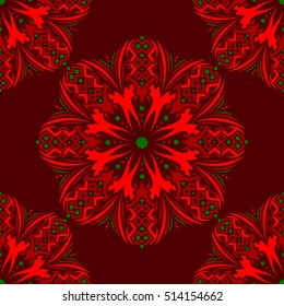 Red Tribal Pattern Texture Design Vector