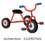 A Red Tricycle on White Background illustration