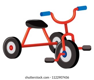 A Red Tricycle on White Background illustration