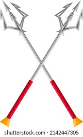Red triden, illustration, vector on a white background.