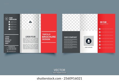 Red Trifold brochure Multipurpose Product catalog design