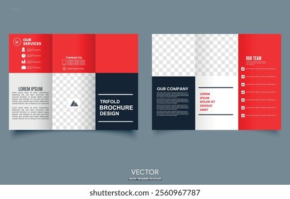 Red Trifold brochure Multipurpose Product catalog design