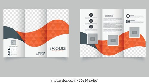 Red Trifold Brochure Template for Business and Marketing