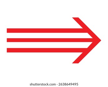 Red triple line arrow symbol vector illustration transparent png
