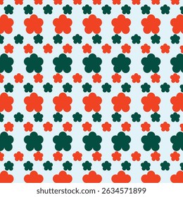Red tri-tone flower seamless pattern. A striking cool crimson color theme perfect for art and crafts, digital paper, fabric printing, textile printing, packaging, scrapbooking, gift wrap, etc