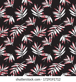 Red Tropical Leaf botanical seamless pattern background suitable for fashion prints, graphics, backgrounds and crafts