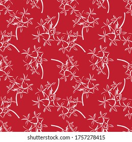 Red Tropical Leaf botanical seamless pattern background suitable for fashion prints, graphics, backgrounds and crafts
