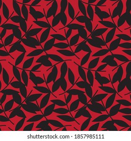 Red Tropical Leaf botanical seamless pattern background suitable for fashion prints, graphics, backgrounds and crafts