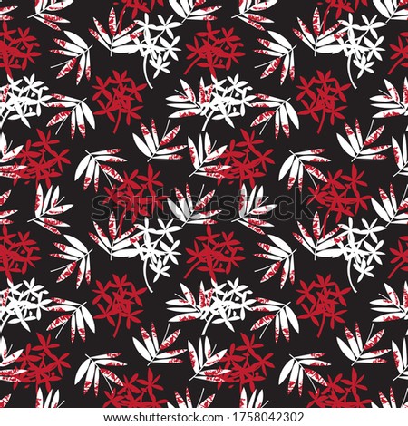 Red Tropical Leaf botanical seamless pattern background suitable for fashion prints, graphics, backgrounds and crafts