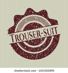 Red Trouser-suit rubber grunge texture stamp