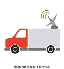 red truck antenna communication broadcast signal