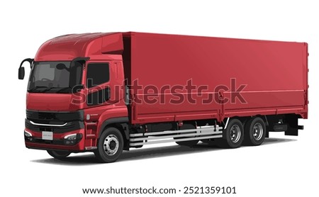 red truck icon art design zero hybrid diesel eco red box wing wings lorry art design vector model style template