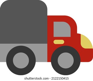 Red truck, illustration, vector on a white background.