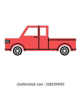 red truck mean transport icon