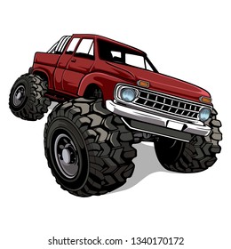 Red truck offroad 