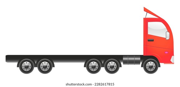 red truck without a body