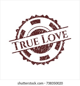 Red True Love distress rubber grunge seal