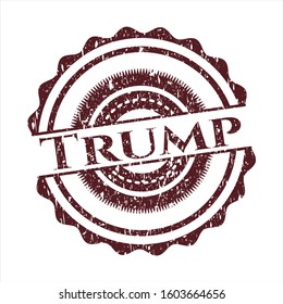 Red Trump rubber stamp with grunge texture