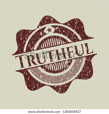 Red Truthful distressed rubber seal