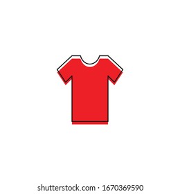 Red t-shirt, clothes vector icon