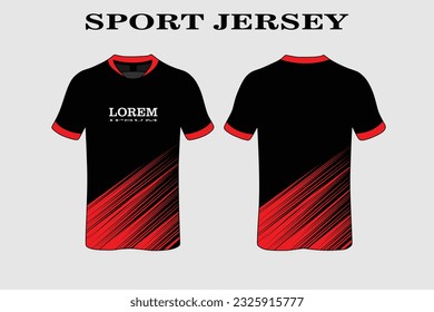 red T-shirt design front back sport design for cycling football racing jersey vector