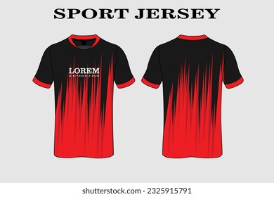 red T-shirt design front back sport design for cycling football racing jersey vector
