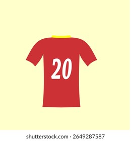 Design De Camiseta Vermelha Com Número 20