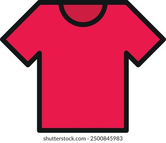 Red t-shirt icon, simple clothing illustration