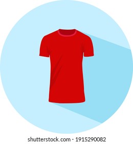 Red t-shirt, illustration, vector on a white background.