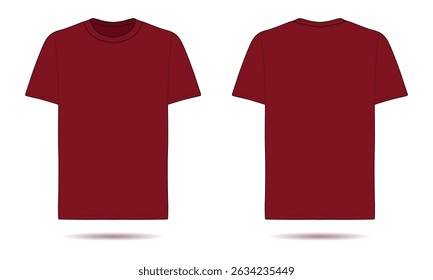 Red Tshirt Mockup Front and Back View