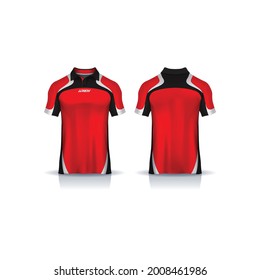 Red T-Shirt Realistic Vector Mockup, Realistic T-shirt Vector Eps 10 