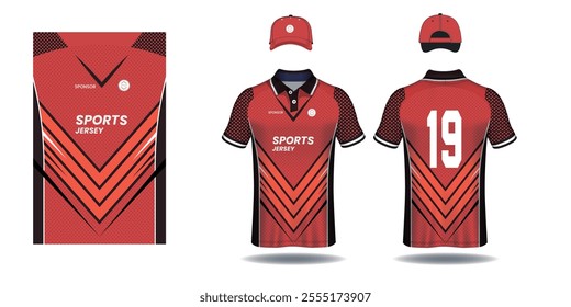 red t-shirt sport jersey design